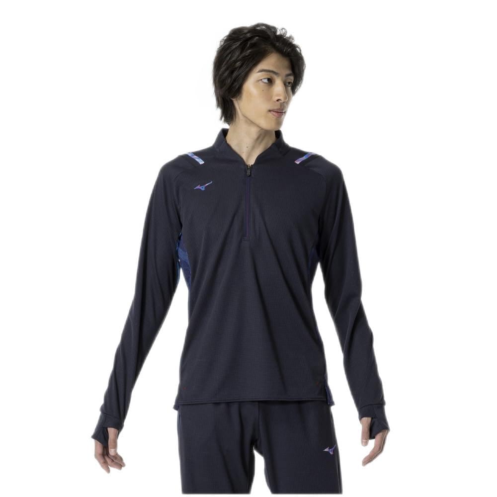 

Тренировочная одежда Dry Aeroflow Half Zip Shirt Long Sleeve High Breathable 32MAA554 Deep Navy S [Mizuno] Мужская