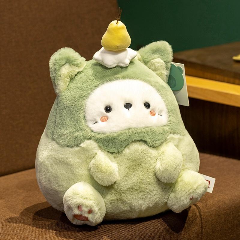 

Очаровательный торт кролик фея плюшевая кукла креативный плюшевый толстый круглый фруктовый медведь детские мягкие игрушки подушка для детей подарки 30cm зелёный
