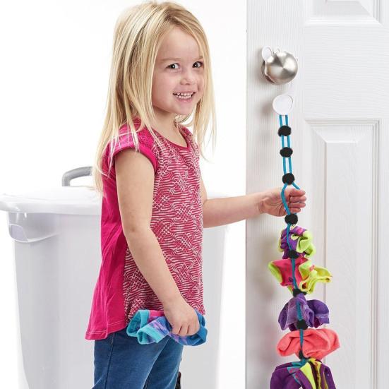 Adjustable Socks Storage Organizer Socks Drying Hanging Rope Home Portable Footprint Hooks Non-slip Socks Drying Hanger