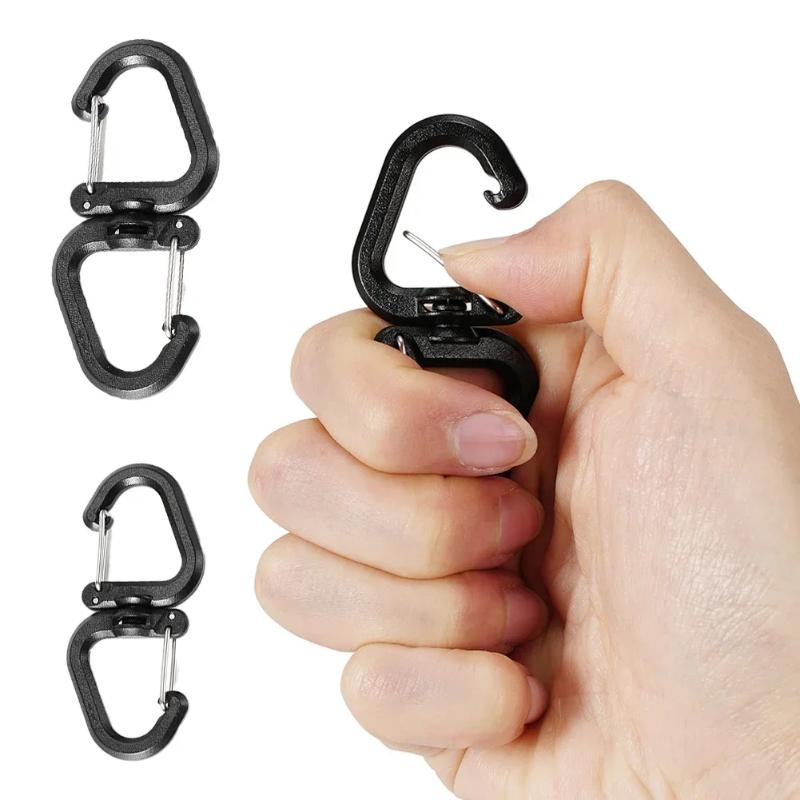 Outdoor 360-degree Rotating Hook, Camping Double-head Backpack Hook, Portable S-hook, Multi-functional Mini Climbing Hook