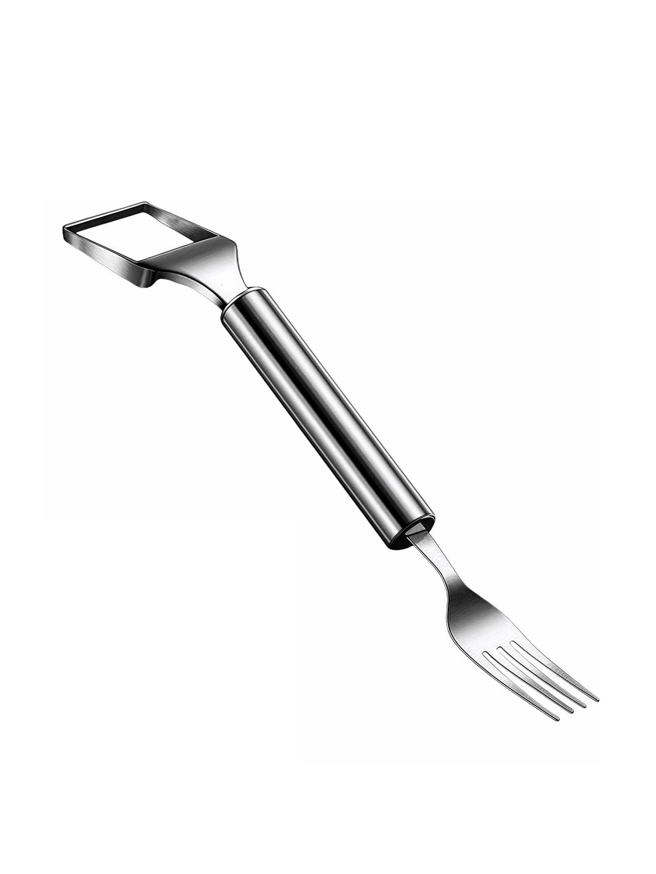 2-in-1 Stainless Steel Watermelon Slicer & Fork , Kitchen & Camping Must-Have Tool for Fruit Salad, Parties, BBQ