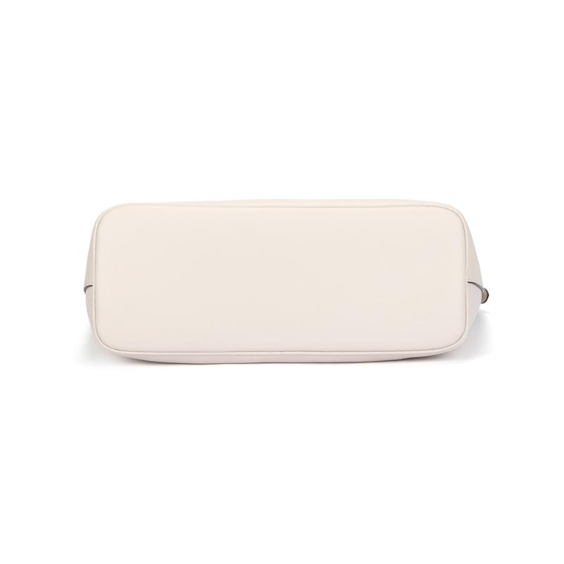 Coach Galerie 37 Metall-Logo Reißverschluss Oben Recyceltes Leder Tragetasche Tragetasche Einkaufstasche Schulter-Handtasche Groß Damen Weiß