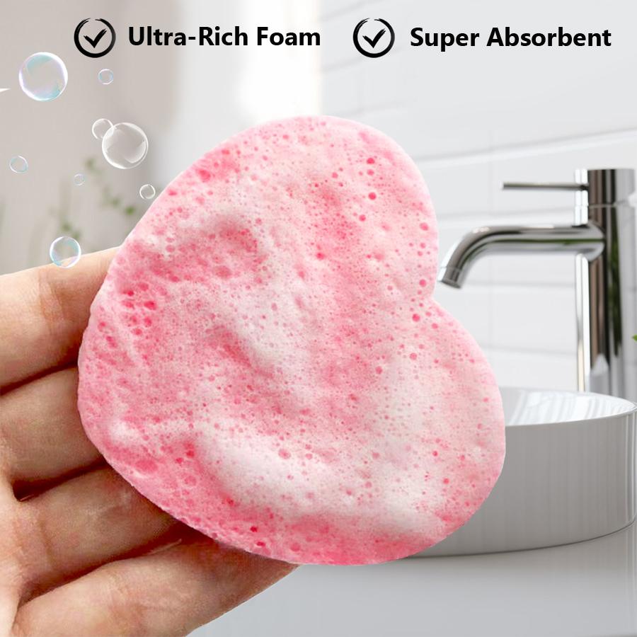 10Pcs Cellulose Face Sponge Compressed Facial Sponges Spa Sponges Cleansing Massage Pore Exfoliating Mask Makeup Removal