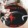 Among Us Custom Name Round Area Rug,Carpet Rug for Living Room Bedroom Sofa Playroom Decor,Non-slip Floor Mat