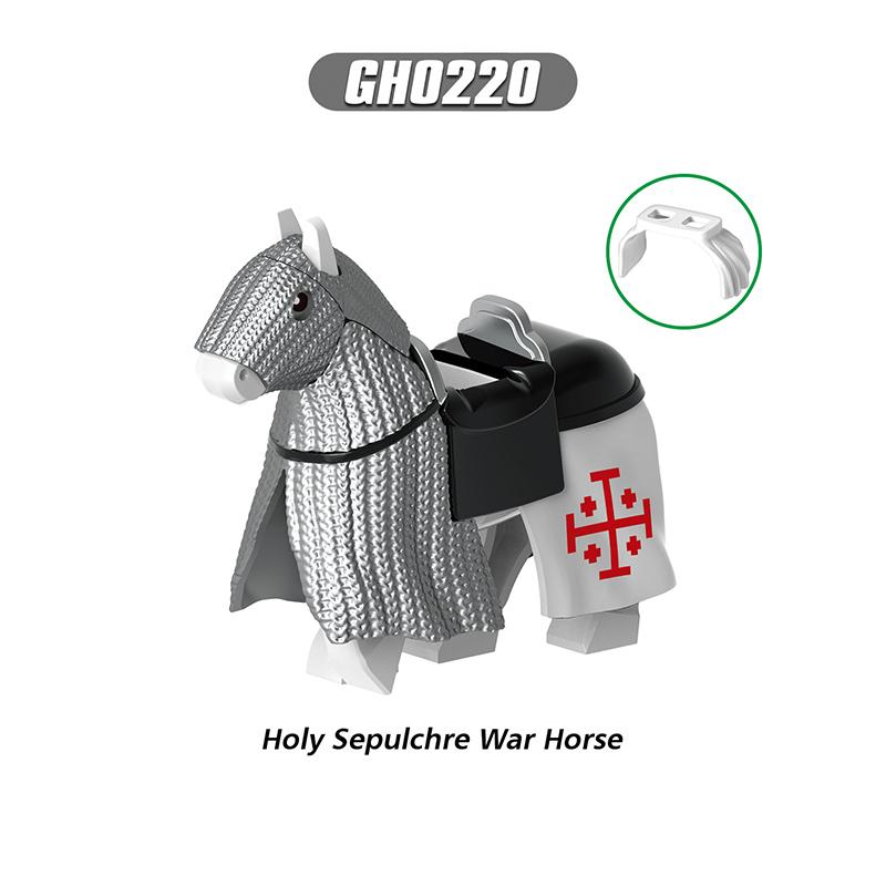 Medieval Military Castle Knights Templar Order Rome Figures Set Soldiers War Horse Army Weapons Shield Sword Helmet Bricks Toys