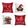 Christmas Letters Single-sided Printing New Festive Red Pillowcase Santa Claus Modern Living Room Pillowcase