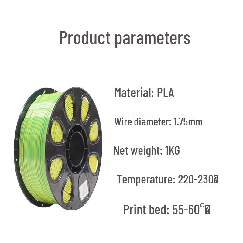Filamento PLA Seda para Impressora 3D: Macaron Degradê Multicor, Alta Velocidade, 1KG/1.75mm, Personalizável