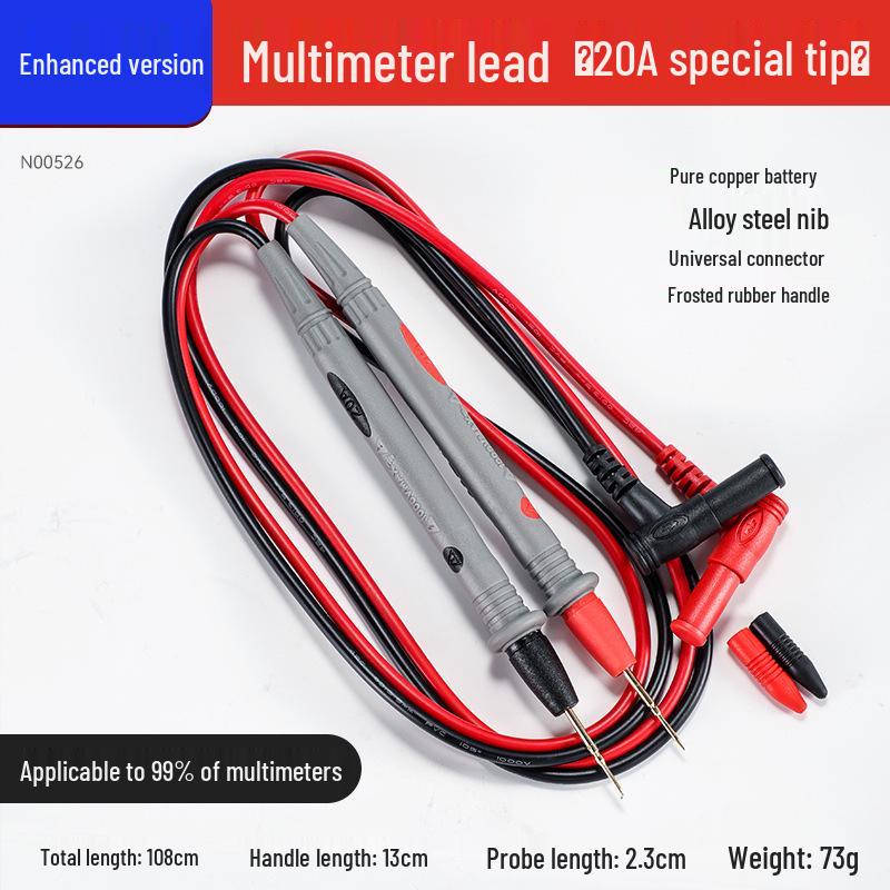 High-Precision Multimeter Test Leads with Sharp Probes and Silicone Wires