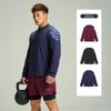 MUSCLE DOG Men's High-Elastic Half-Zip Long-Sleeve Fitness Top