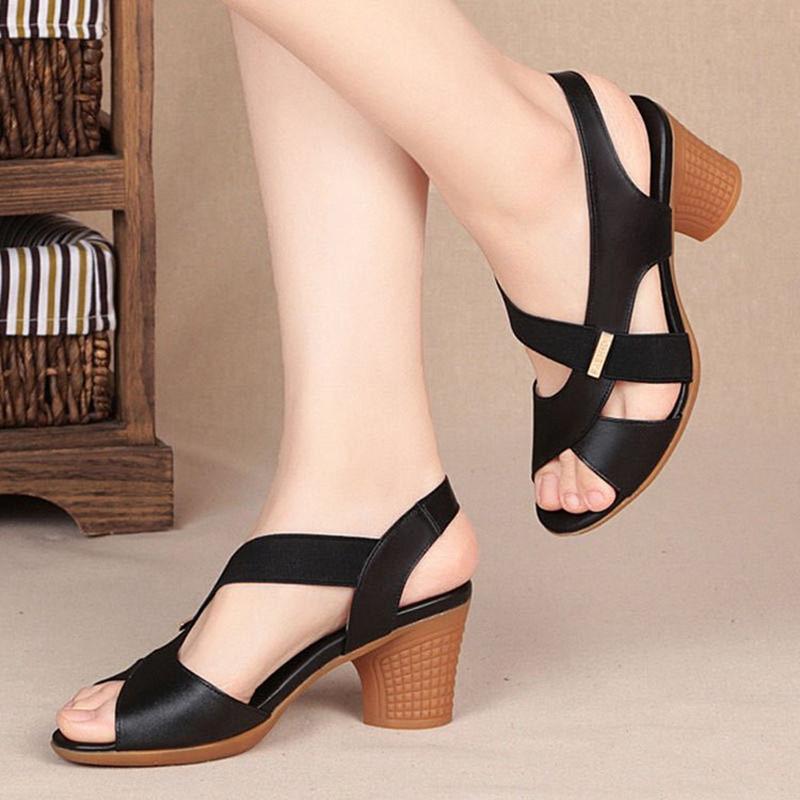 Spring and Summer Footwear Plus Size Fishmouth Open Toe Platform High-heeled Sandals with Thick Heels Women's Shoes