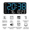 Large Screen Digital Wall Clock Temp Week Date Display Hanging Clock Auto Dimmer Table Clock 12/24H Electronic LED Alarm Clock