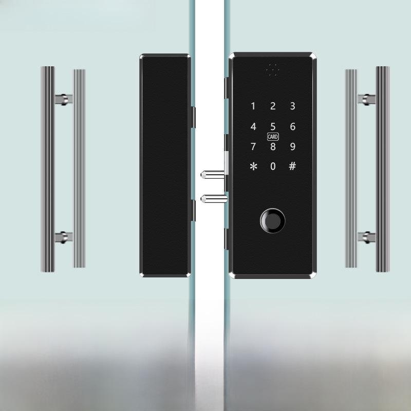 Punch-Free Glass Door Smart Lock: Remote-Controlled Fingerprint Lock for Single & Double Doors