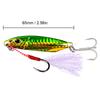 30g 65mm Artificial Baits Metal Sequins Iron Plate Wobbler Rotating Bait Long Cast Fishing Lure for Saltwater Freshwater