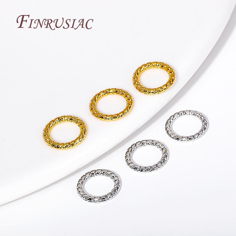18K Goldplattierte Legierung Metall Runde Verdrehte Geschlossene Ringverbinder Für DIY Schmuckherstellung Zubehör Zubehör