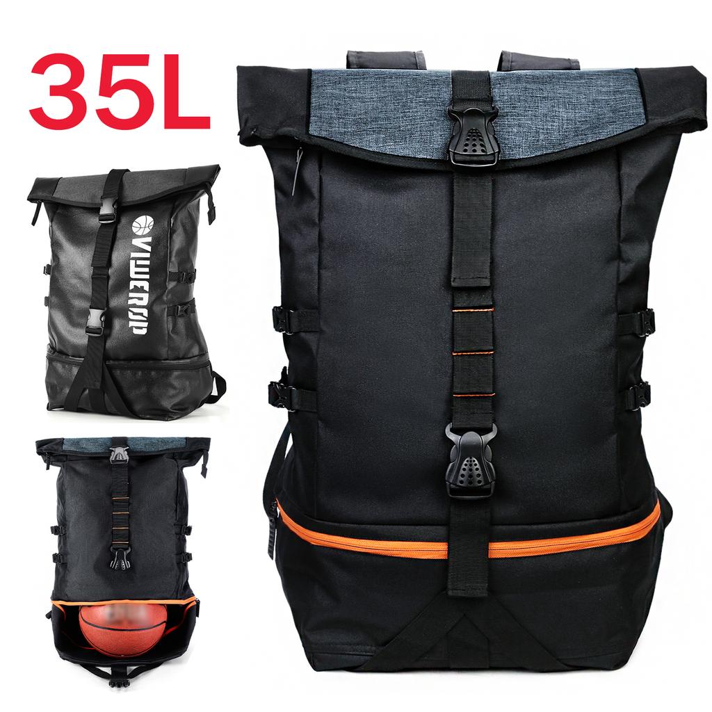 35L Herren Sport Basketballtasche Elite Trainingsrucksack Großer Reiserucksack Outdoor Wandern Campingtaschen Bergsteigerrucksäcke