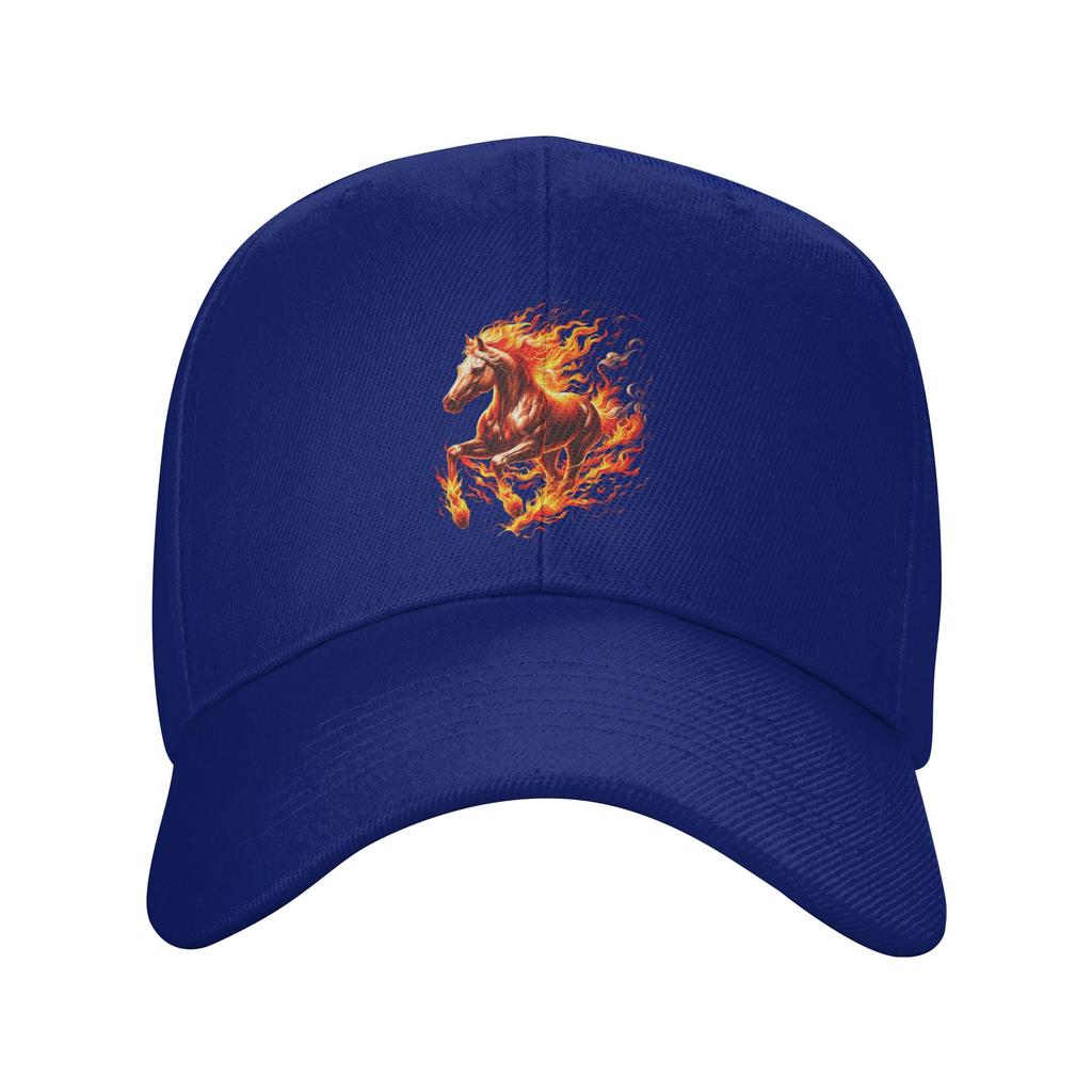 Lustiges brennendes Pferd Outfit für Pferde Flammen Liebhaber Baseballkappe Lässig Unisex Herren Hip Hop Hüte Jagd Camping Baseballkappen
