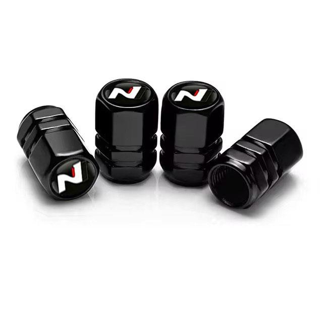 4Pcs Car Wheel Tire Valve Caps Air Stem Covers For Hyundai N Line Sonata Tucson Azera Elantra Veloster Kona Santa Accessories KK5