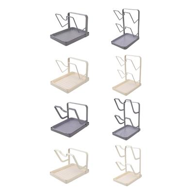 Double Deck Kitchen Organizers for Pot Covers and Cutting Boards with Suction Base for Easy Setups and Space Saving