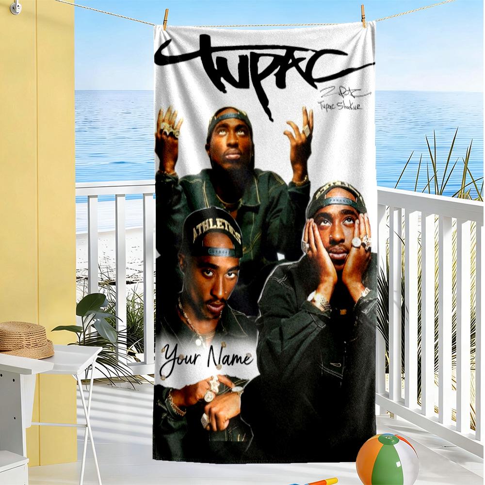 2pac Personalized Name Beach Towel Super Soft Microfiber Quickdry Fabric Portable for SwimmingBeachCamping Travel Beach AccessoriesGym