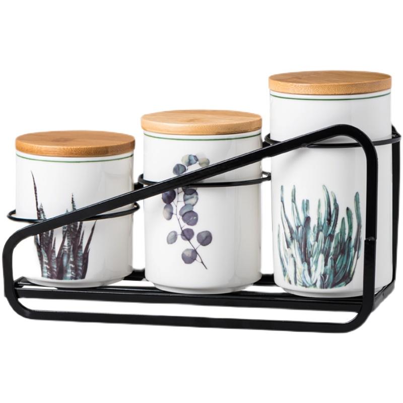 Food Grade Sealed Jar Ceramic Storage Jar Household Kitchen Grains Storage Jar Nut Tea Coffee Storage Box/collection Utensils
