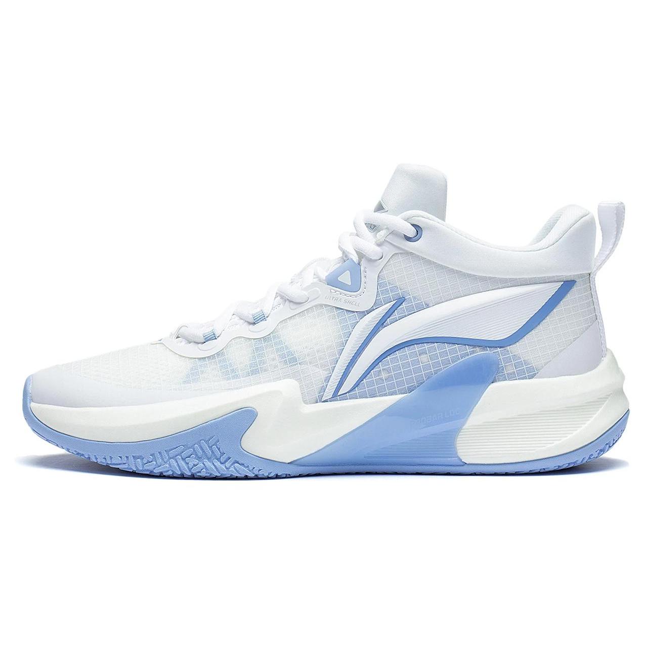 

LiNing Cushioning Anti Slip And Wear Resistant Breathable Coverage Low Top Basketball Shoes Men s White Blue 42