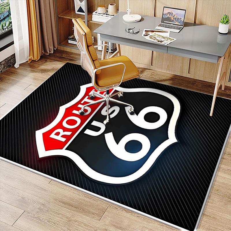 UNS. Route 66 Bedruckter Saugfähiger Waschbarer Teppich, Rutschfeste Badezimmerteppiche, Küchenteppiche, Yogamatte, Wohnzimmer Eingang, Camping Picknickteppiche