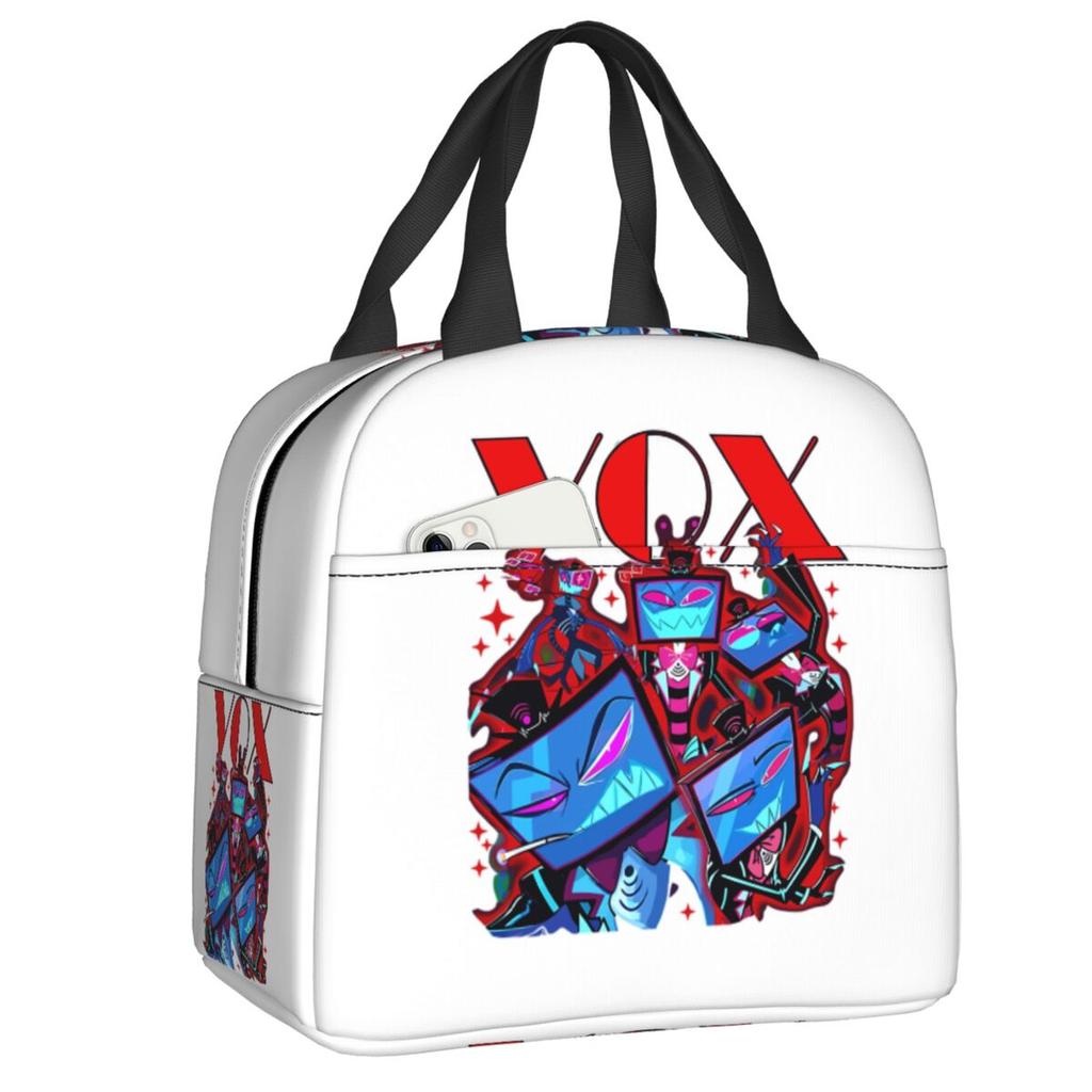 Benutzerdefinierte Hazbins Anime Animation Hotel Angel Dust Isolierte Lunchtasche Arbeit Schule Wiederverwendbare Thermos-Kühlbox Lunchbox Damen Kinder