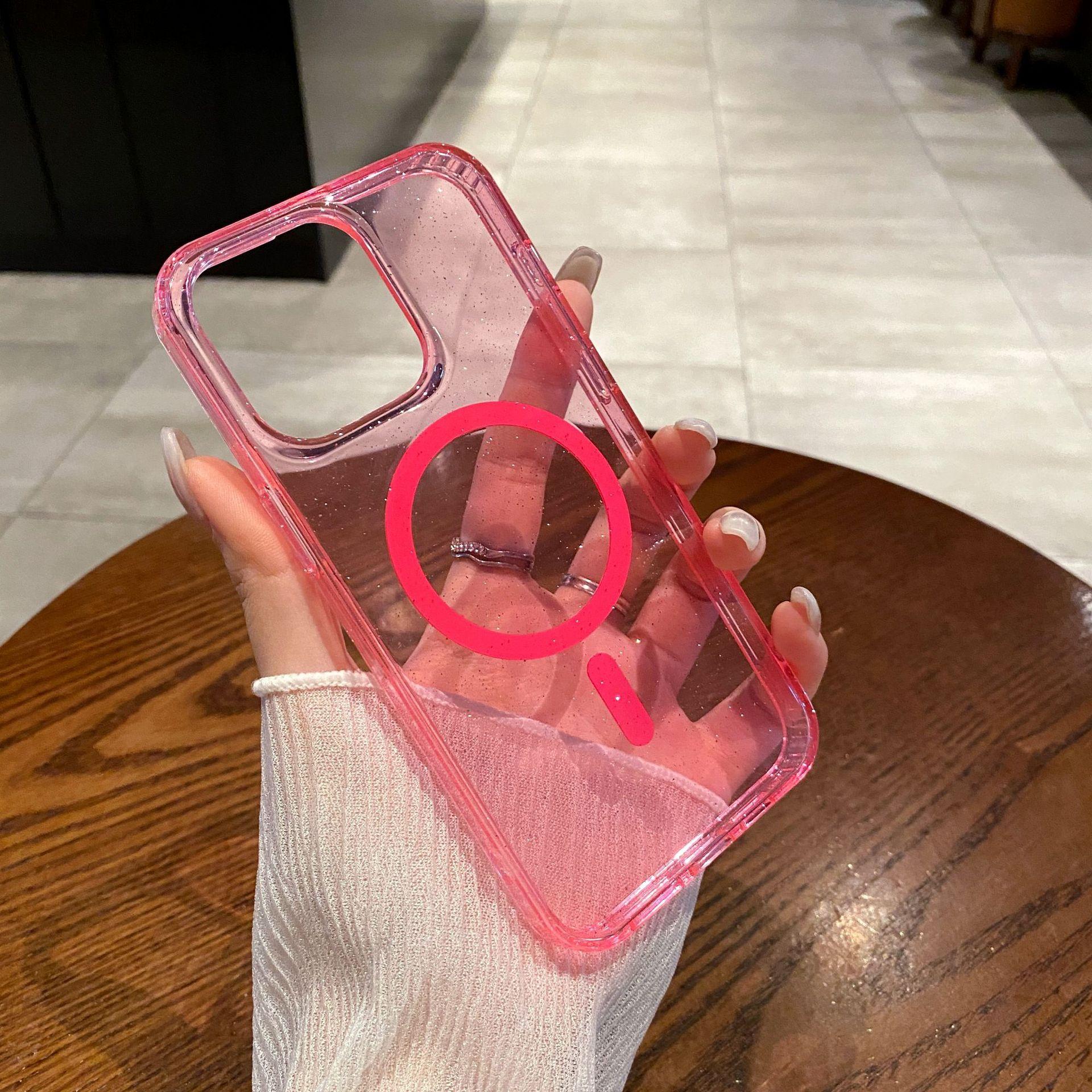 

IPhone 16E Антибактериальный Флеш-порошок Подходит для чехла для мобильного телефона Apple 16Pro 15 Акриловый Магнитный 14promax Противоударный Apple 11 розовый