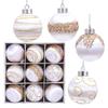 9pcs Crafts 8cm Christmas Ball Set Big Shatterproof Christmas Tree Decoration Pendant Painted Creative Hanging Ornament Props