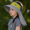 Girls Summer Sun Hat With Neck Flap Large Brim Mesh Top Cute Baby Outdoor UV Protection Cap For Kids