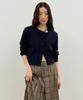 SINOON Mixed Cable Scallop Knit Cardigan (Navy)