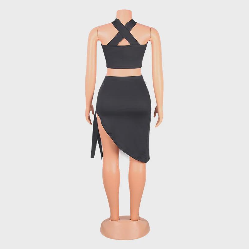 European & American Women's Fashion Two-Piece Short Skirt Set