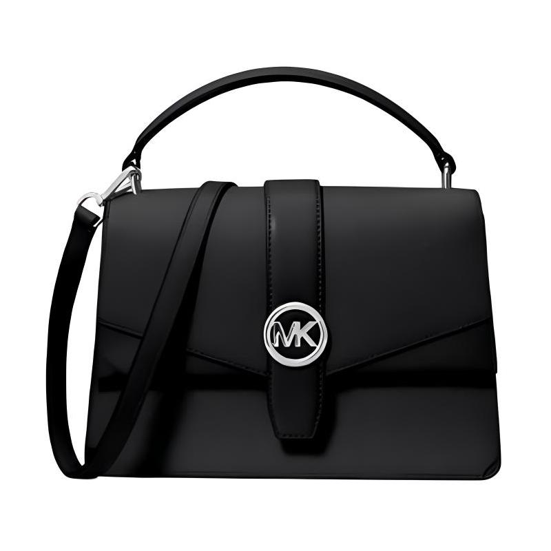 MICHAEL KORS Printed Logo Saffiano Leather Handbag Medium Women s Black чёрный