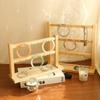 Wooden Jewelry Earring And Bracelet Hook Display Stand Storage Organizer with Key Ring Hook Real Wood Ear Studs Ring Holder