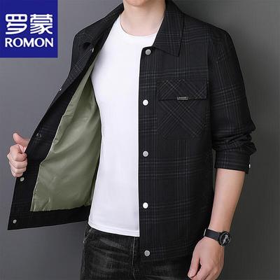 Men's Plaid Lapel Casual Jacket