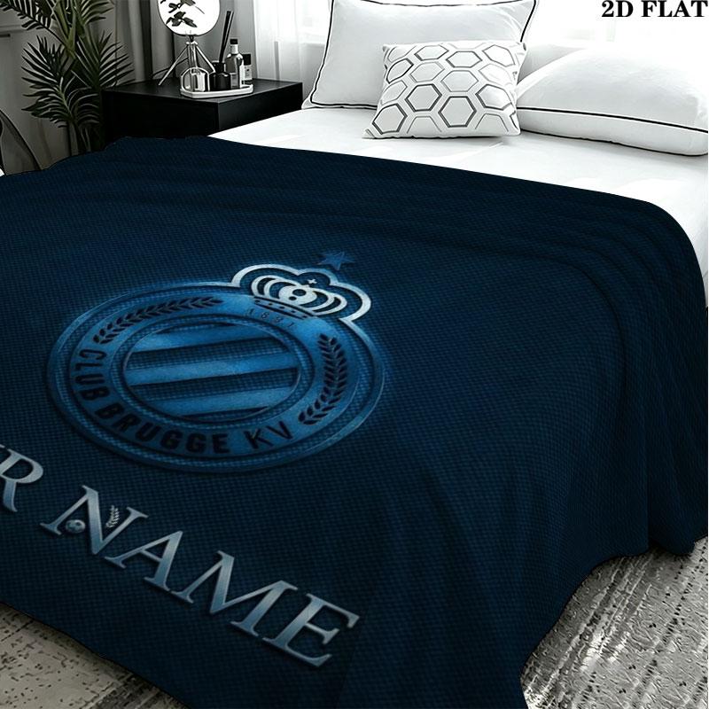 1PC Club Brugge KV Custom Name Patterned Flannel Blanket Suitable For All Seasons for Home Decor Warmth and Comfort Gifts Holiday Present