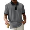 Men's Golf Short Sleeve Shirts Quarter-Zip Casual Lightweight Color Block Shirt
