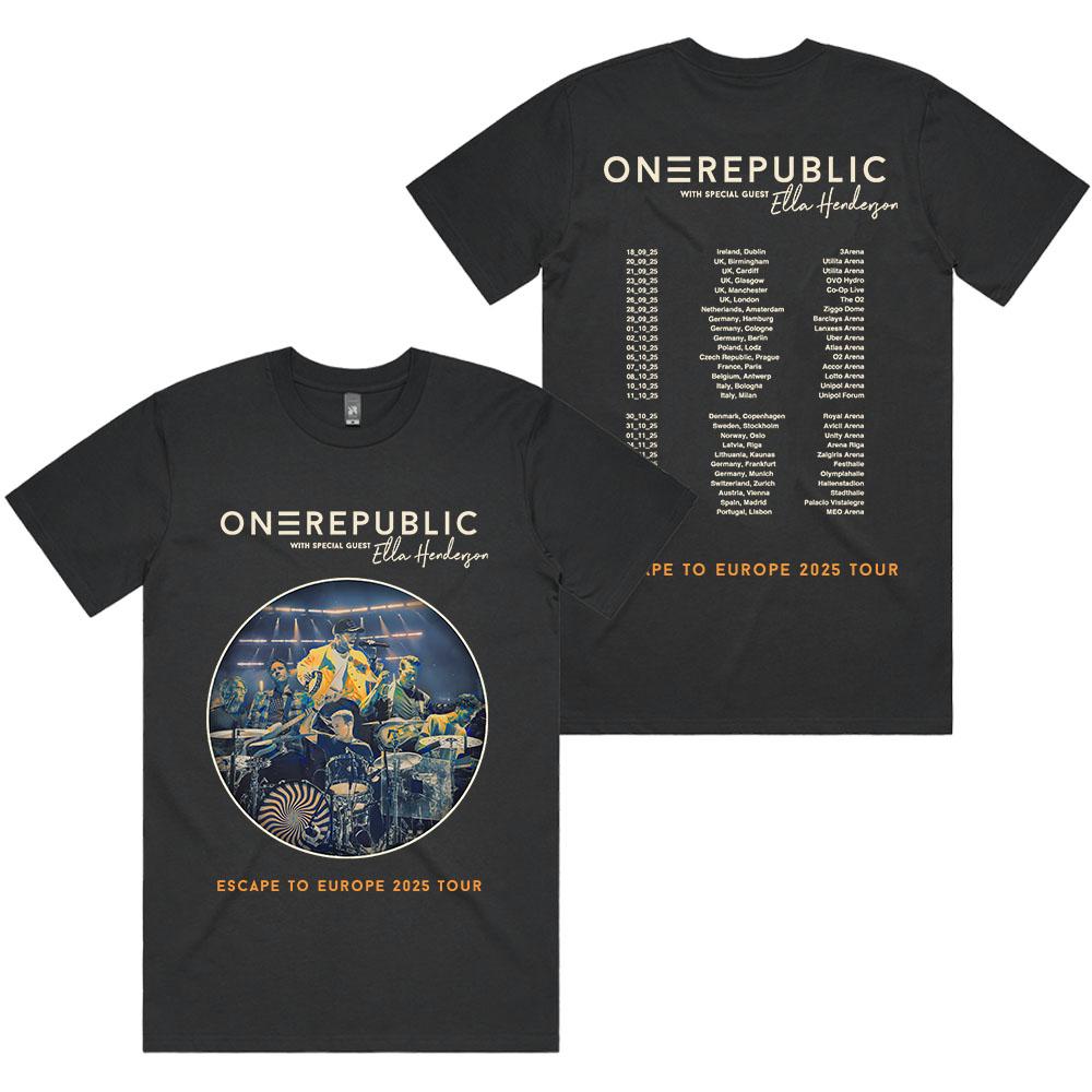 OneRepublic Escape To Europe 2025 Tour T-shirt Short Sleeve Loose Male Tshirts Rock Band Unisex Streetwear Hip Hop Print T Shirt