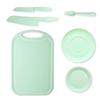 Available Kindergarten Plastic Kitchen & Fruit Knife Set for Kids - Includes Baby Fork & Vegetable Cutting Tools.