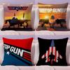 Classic Film T-Top Gun Cushion Cover Soft Short Plush Double-Sided Printing Home Decor Machine Washable Pillow Case Gift