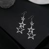 Simple Leaf Hollow Earrings, Exaggerated And Creative Multi-Layer Five-Pointed Star Long Fringed Earrings