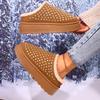 Platform Plush Slippers Women 2025 Warm Non Slip Winter Cotton Shoes Woman Thick Sole Fluffy Snow Boots Female