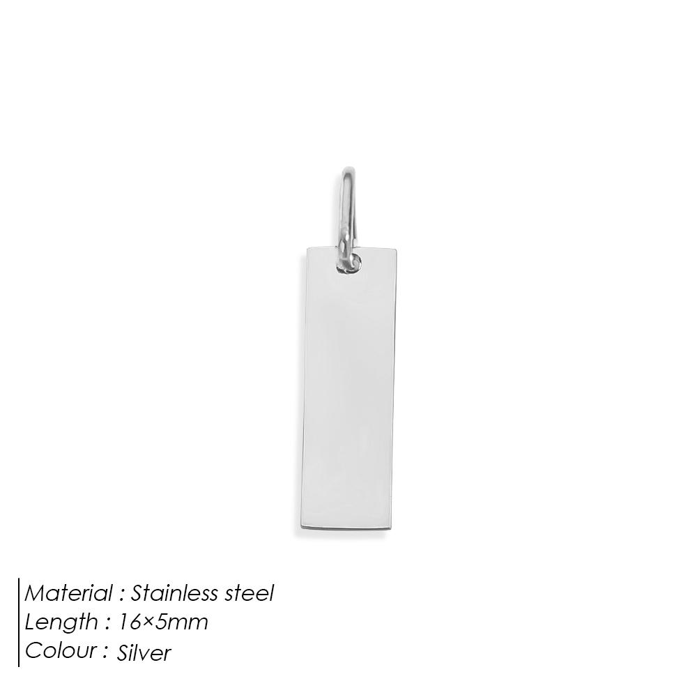 EManco Stainless Steel Mirror Polished Blank Rectangle Pendant Charms Can Make DIY Necklace Bracelet Jewelry Factory Outlet