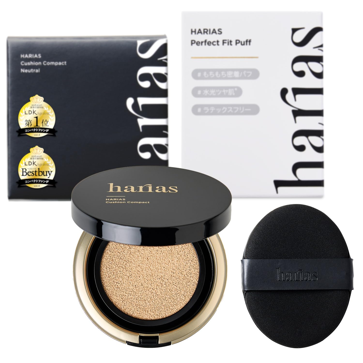 

HARIAS (Official) Cushion Foundation with Perfect Fit Puff, SPF50+, Niacinamide, Quasi-drug, Serum, Foundation, Popular Ranking (Ochre)