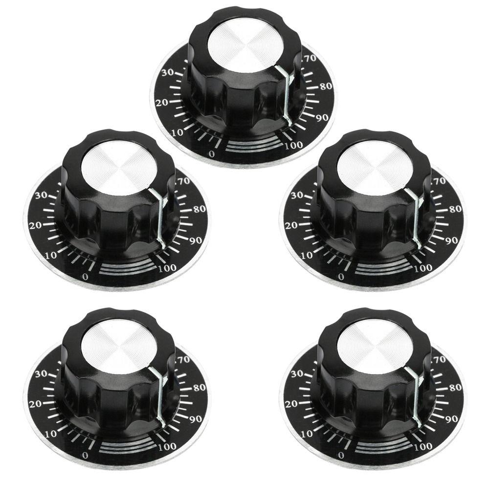 5PCS MF A03 Potentiometer Cap 6mm Potentiometer Knurled Knob Potentiometer Scale Plate  DIY Projects