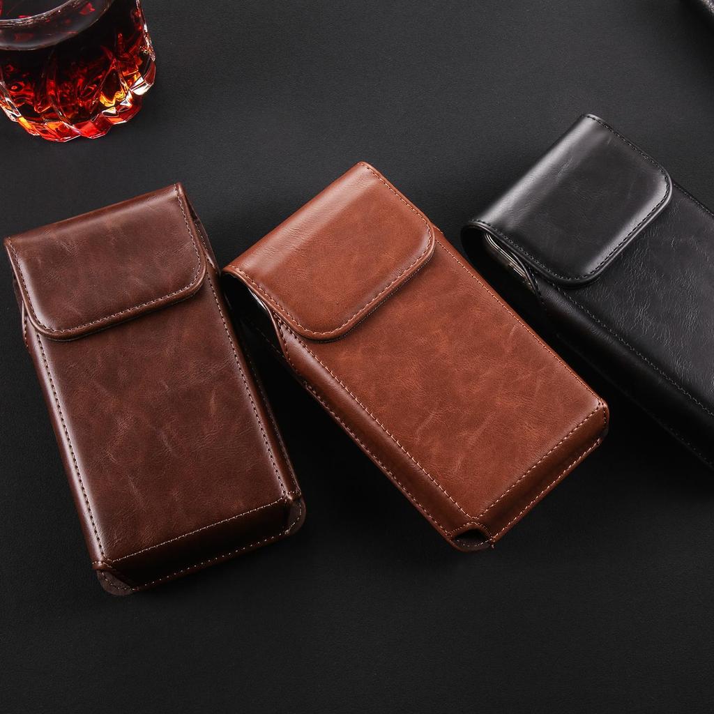 Pouzdro na telefon s klipem na opasek z hovězí kůže Pánské pouzdro do pasu pro iPhone 16 15 Pro Samsung Galaxy S24 S23 S22 Plus Xiaomi Redmi Note 13 12 Oppo pouzdro na pouzdro