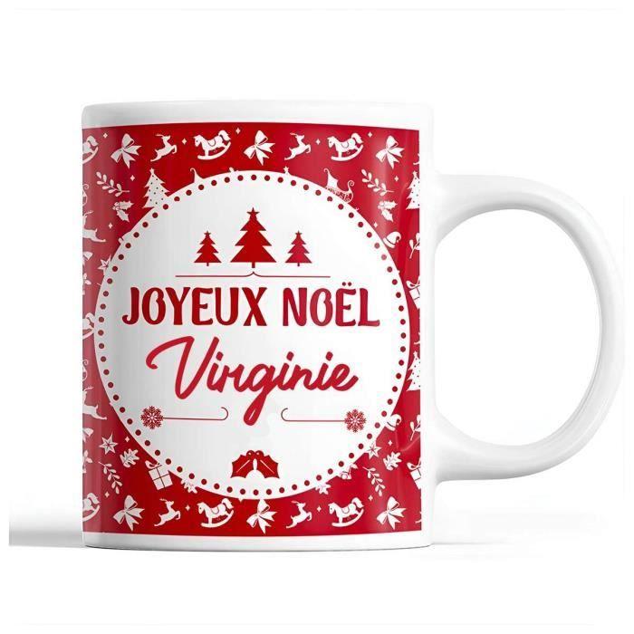 Mug - Virginie - Noël - Rouge - 325 ml - Résistant lave-vaisselle et micro-onde