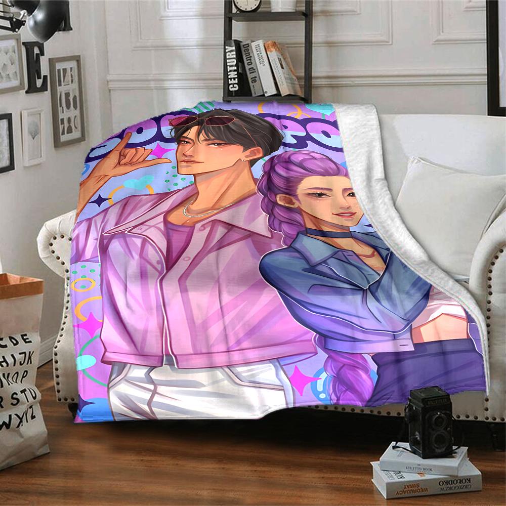 1pc KPop Demon Hunters20 Blanket, Gift, for Men and Women, Soft Blanket, Good for Sofa Bed Couch Travel, Lightweight Flannel Blanket