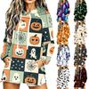 Women's Fashion Casual Long Sleeve Hoodie with Halloween Print for Fall