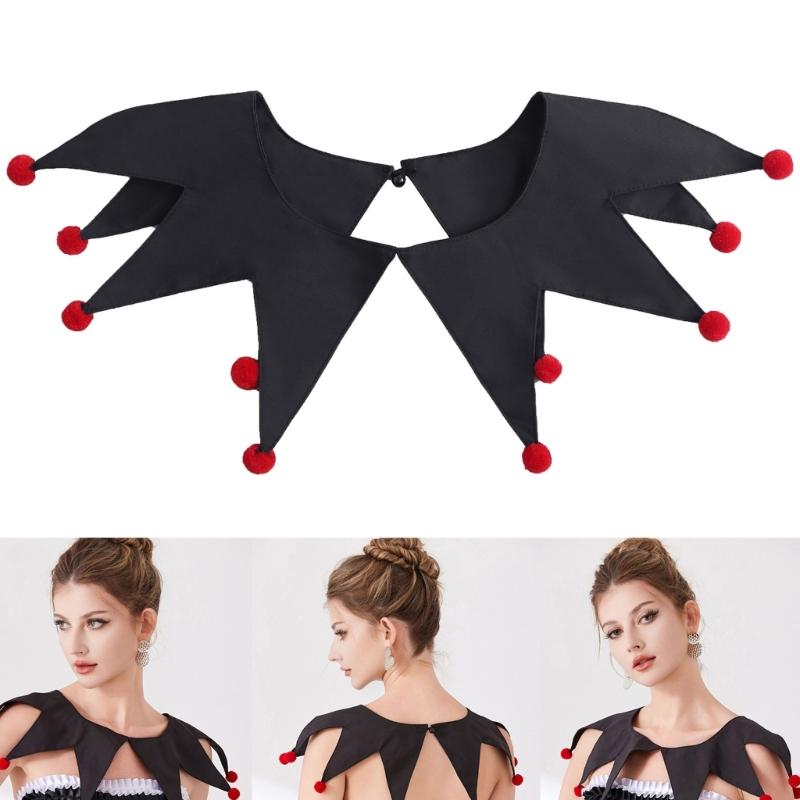 Weihnachtsclown Abnehmbarer Kragen Spitzes Design Hofstil Dekorkragen Cosplay Kostüm Accessoire für Punk-Styling